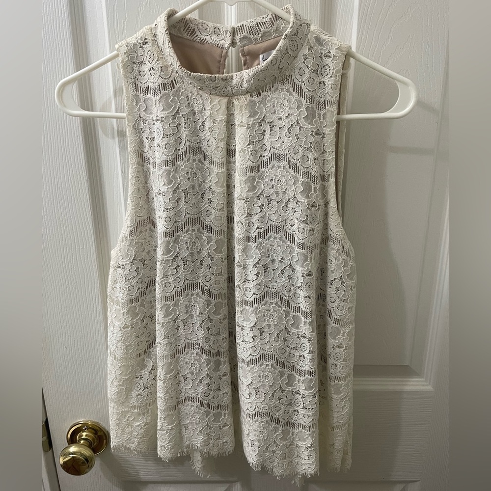 Women’s White Lace Blouse - Medium